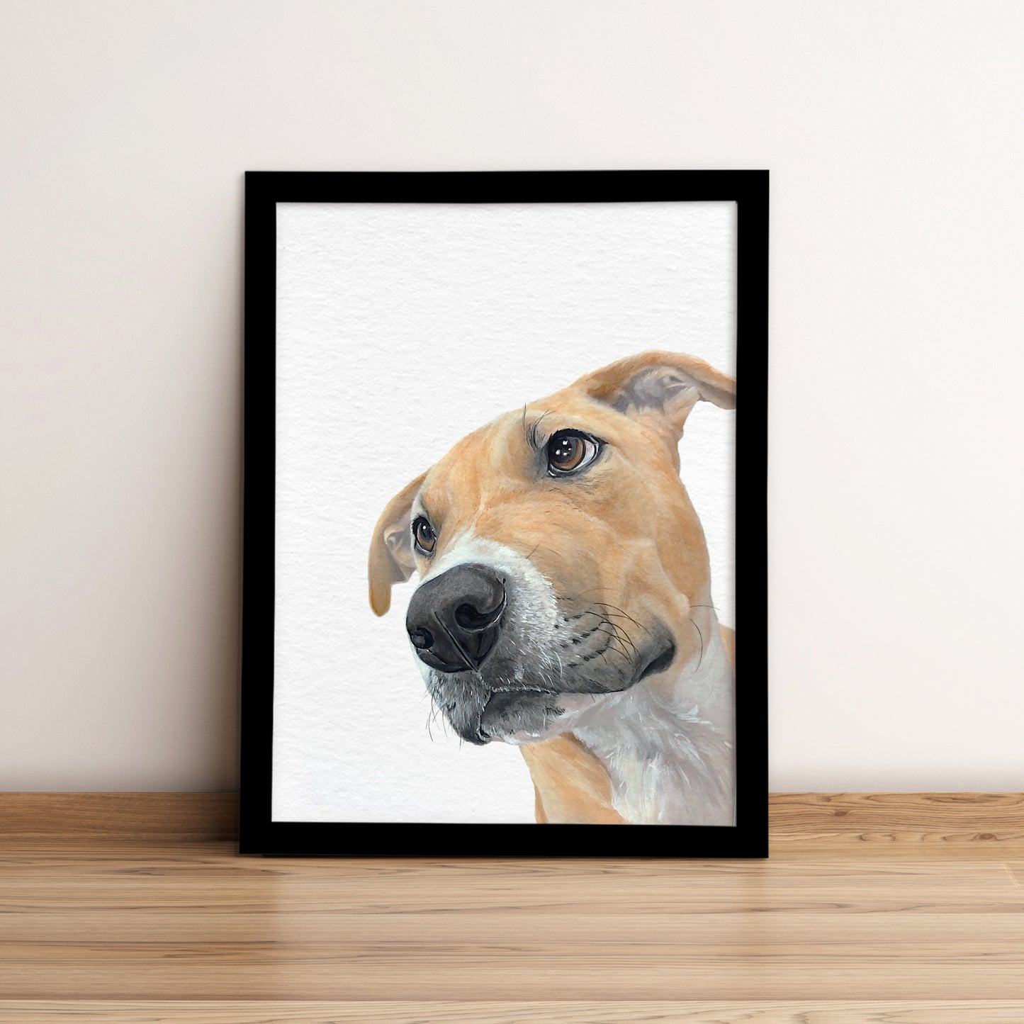 Custom Dog Portrait From Photo Corner Peekaboo Watercolor Hand Painting Original Artwork