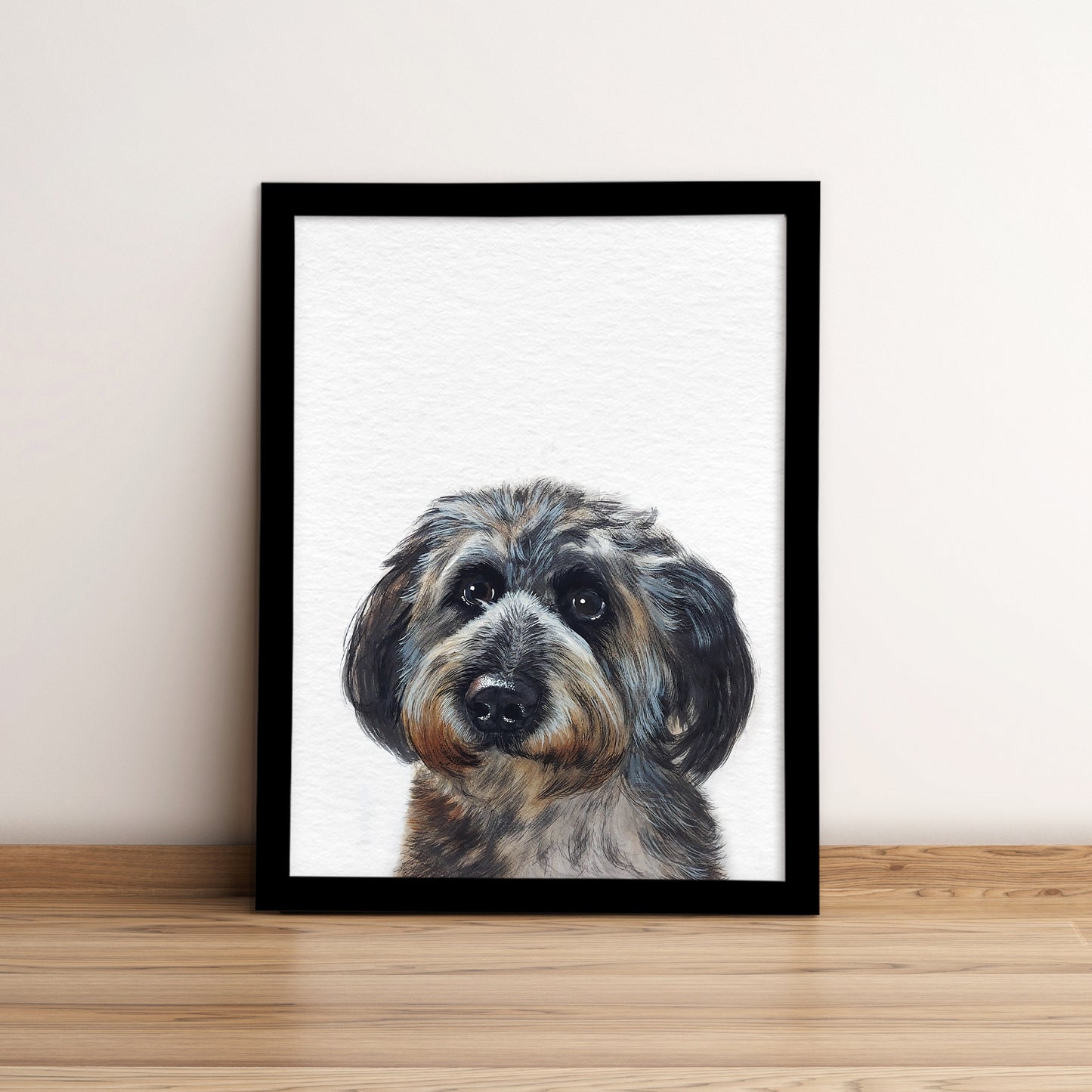 Peekaboo Custom Dog Portrait From Photo HAND Painted Art for Pet Lovers
