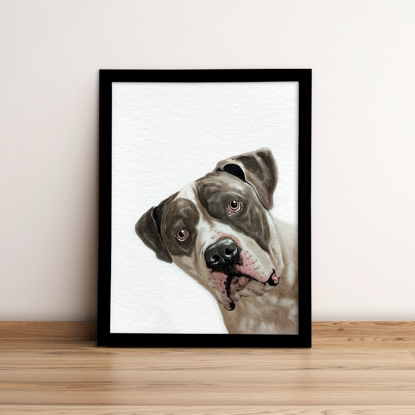 Custom Dog Portrait From Photo Corner Peekaboo Watercolor Hand Painting Original Artwork