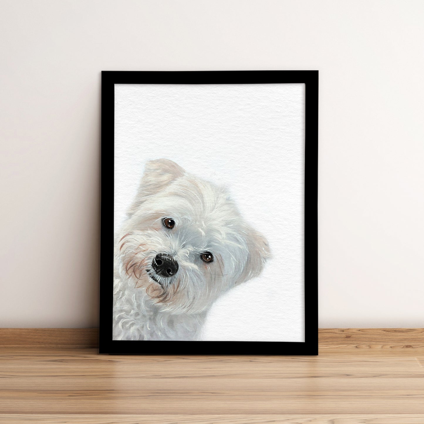 Corner Custom Pet Portrait From Photo HAND Painted Art for Your Furry Friend