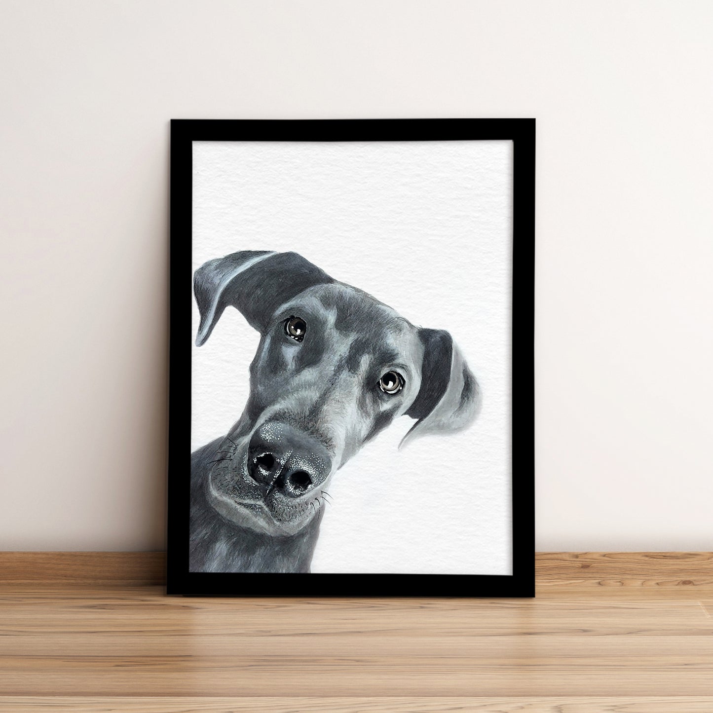 Custom Dog Portrait From Photo Corner Peekaboo Watercolor Hand Painting Original Artwork