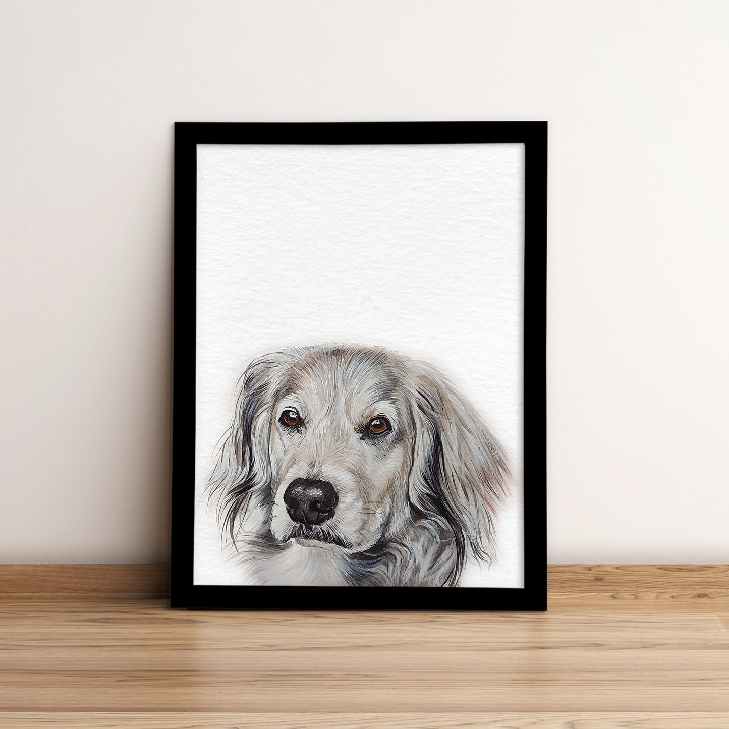 Peekaboo Custom Dog Portrait From Photo HAND Painted Art for Pet Lovers