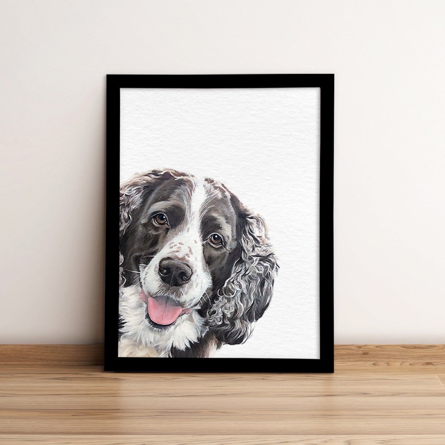 Custom Dog Portrait From Photo Corner Peekaboo Watercolor Hand Painting Original Artwork