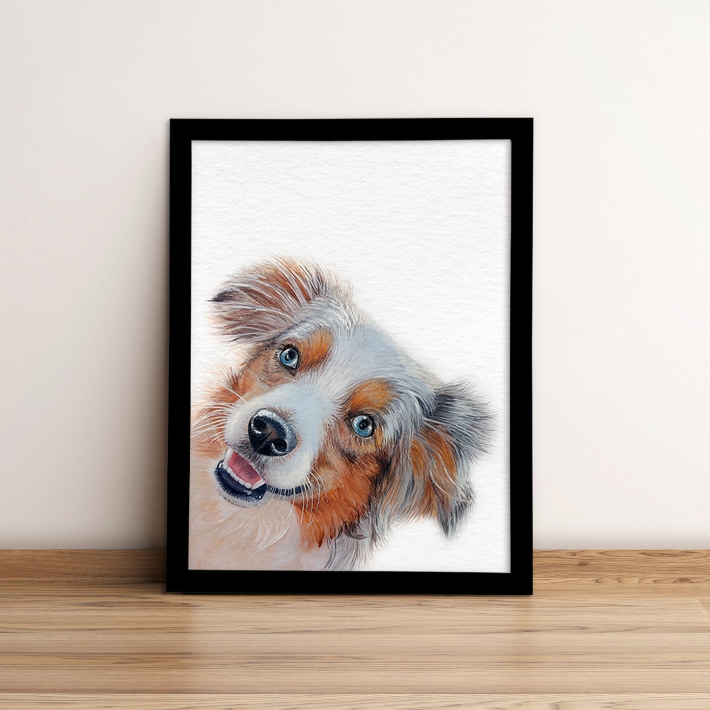 Custom Dog Portrait From Photo Corner Peekaboo Watercolor Hand Painting Original Artwork