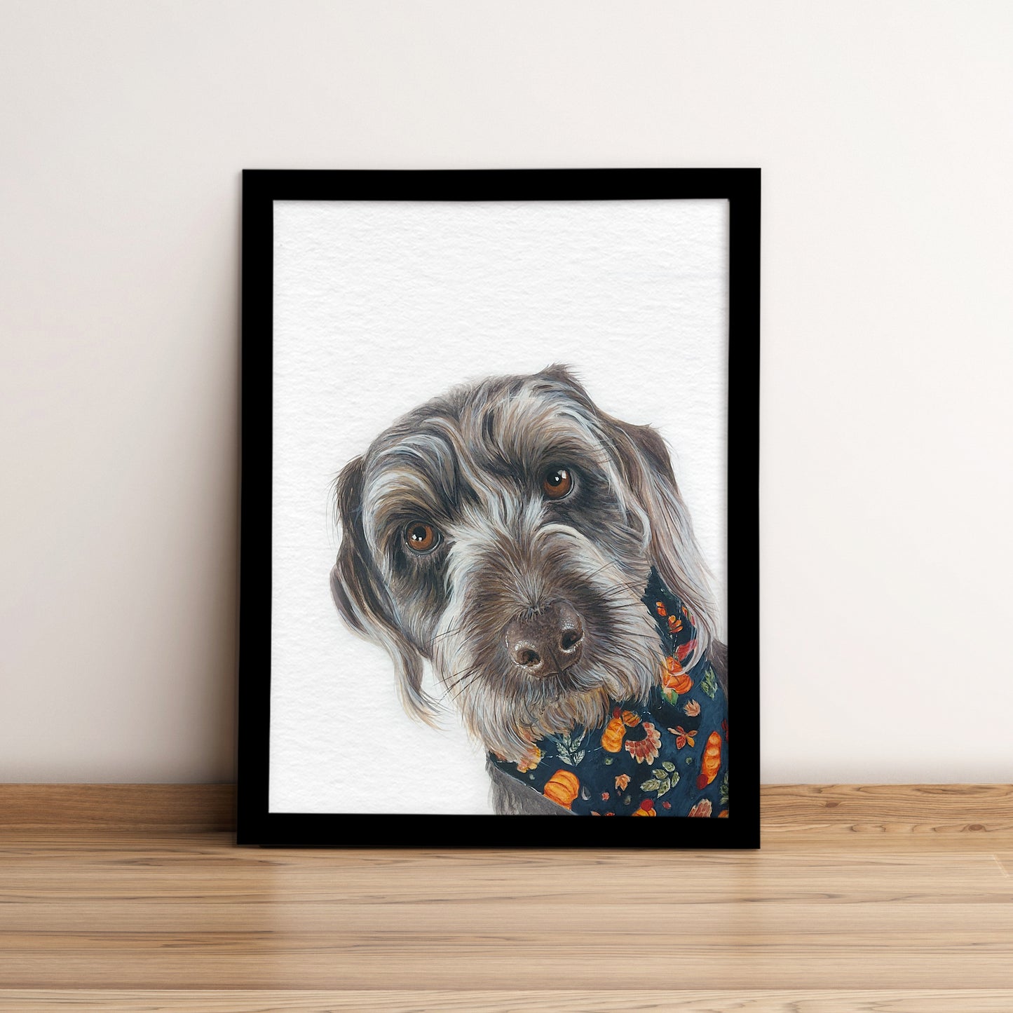 Custom Dog Portrait From Photo Corner Peekaboo Watercolor Hand Painting Original Artwork