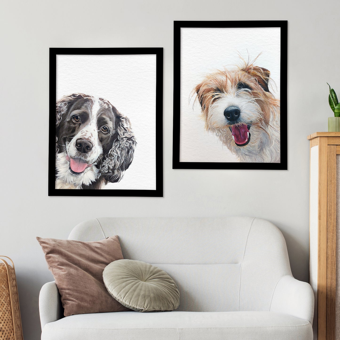 Corner Custom Pet Portrait From Photo HAND Painted Art for Your Furry Friend
