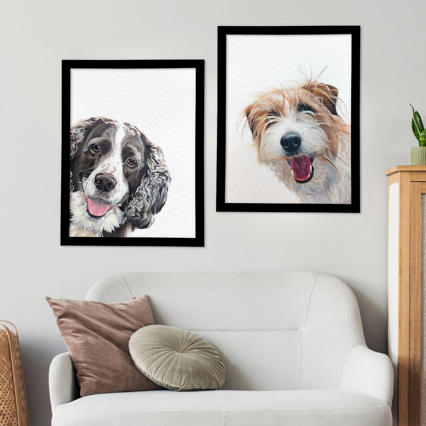 Custom Dog Portrait From Photo Corner Peekaboo Watercolor Hand Painting Original Artwork